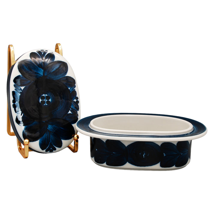 Arabia Anemone Jar with Lid, vintage can Arabia