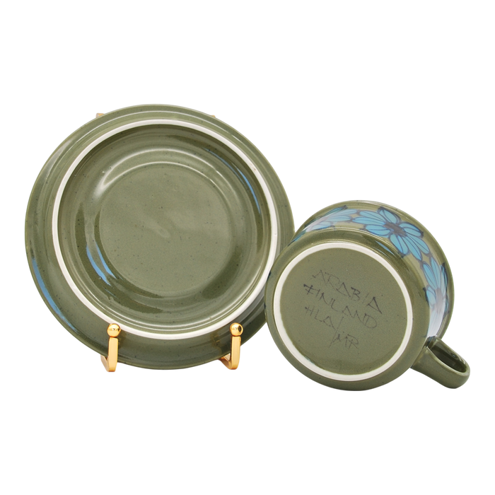 Arabia HLA Tea Cup Green Flower 0,28 l, vintage tea cup Arabia