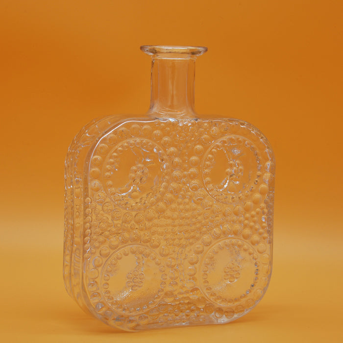 Riihimäen Grapponia Clear Vase, vintage vase Riihimäen