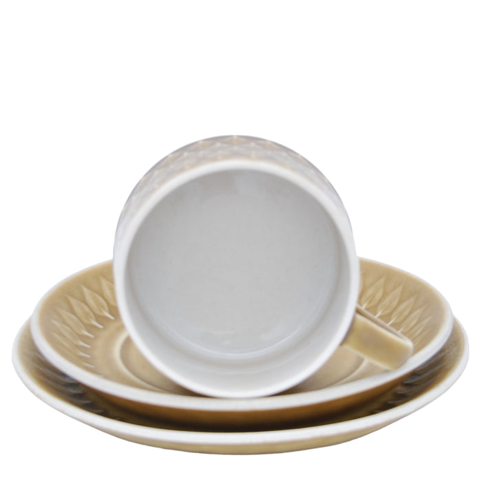 J.H. Quistgaard Relief Tea Cup Trio, vintage Cup, Soucer & plate Quistgaard
