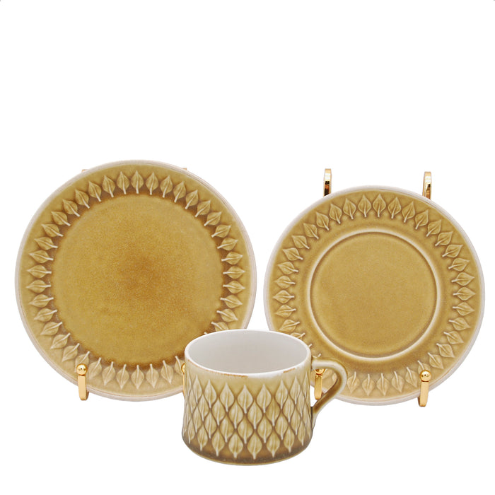 J.H. Quistgaard Relief Tea Cup Trio, vintage